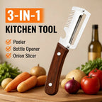3-in-1 Peeler – Kitchen Tool with Bottle Opener & Onion Slicer
