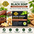 Organic African Black Soap – Cocoa Butter & Vitamin E (120g)